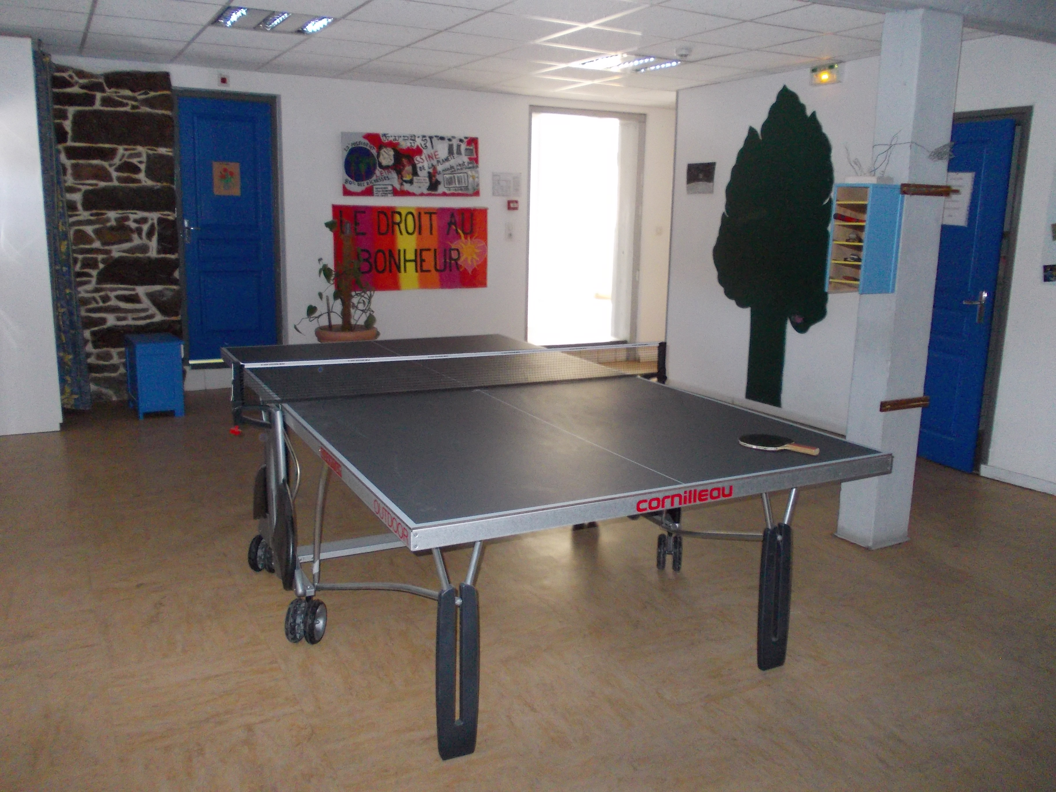 étage, ping-pong, loisir